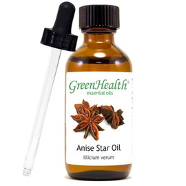 GreenHealth Anise Star Essential Oil – 2 fl oz (59 ml) | 100% Pure & Undiluted | Amber Glass Bottle with Glass Dropper | Licorice-Like Aroma for Diffusers, Aromatherapy, DIY & Home Fragrance