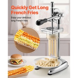 VEVOR Super long French Fry Squeezer, Commercial Fried Potato Strips Maker, Extra Long Japanese Style French Fries Maker with Pull-out Extruder, Manual Mashed Potato Extruder for Food Truck, Kitchen