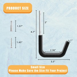 Heavy Duty Utility Hooks for Garage Storage Utility Hooks Wall Mount,Garage Hooks Heavy Duty,Garage Wall Hooks,Hose Holder,Bike Hooks,Ladder Hooks,Chainsaw Hanger,Leaf Blower Hanger (8 Small)