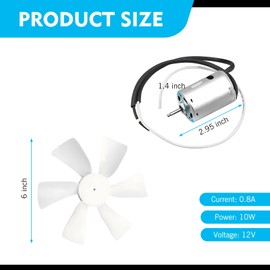 Zeathery RV Exhaust Fan, 6" RV Bathroom Skylight Ventilation Fan, External Air Circulation Device Equipped with 12 Volt D-type Shaft Motor, Universal for Most RVs (White)