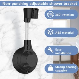 Shower Head Holder Without Drilling, Hand Shower Holder, Universal Shower Head Holder, 360°rotatable Adjustable Shower Holder, Height-Adjustable, Holder Shower Head Holder, for Shower Bathroom