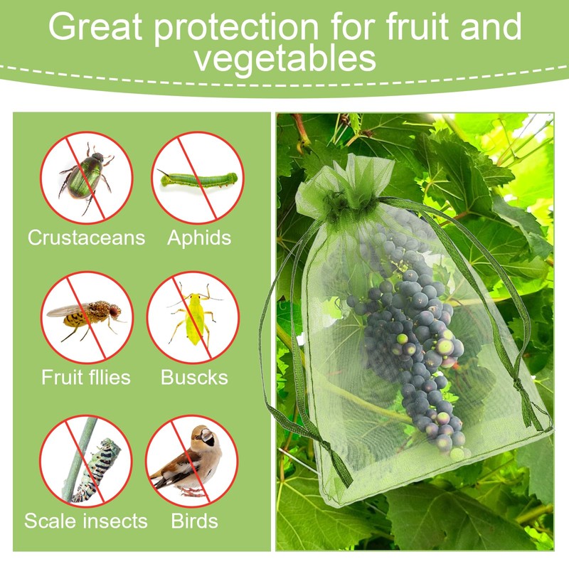 100 Pieces Green Fruit Protection Bags Fruit Protection Bags Fruit