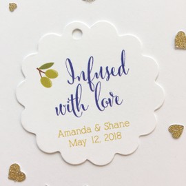 Infused With Love Tags, Wedding Favor Tags, Infused Love Wedding Hang Tags (SC-083)