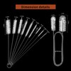 Juego de 10 cepillos de drenaje flexibles para limpiar pajitas,