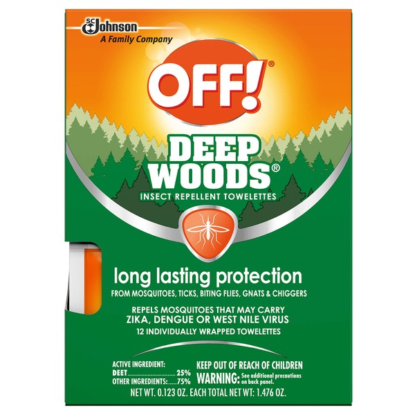 OFF! Deep Woods Insect Towelettes (12 Count (Pack of 3))