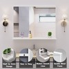 ANYHI White Bathroom Wall Mirror with Shelf, 32"x24" Bathroom Mirrors