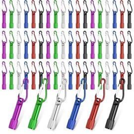 CZBRO 60 Pack Mini Keychain Flashlights Bulk, Ultra-Bright LED Metal Carabiner Clip Lights,Compact Emergency Lights for Camping, Hiking, Cycling, Survival Kits(60)