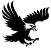 Black Eagle Vinyl Sticker 2-Pack, Waterproof Eagle Sticker for Car