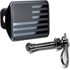 eVerHITCH USA Black Metal Flag Hitch Cover with Pin Bolt