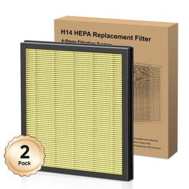 DAYETTE 2 Pack H14 Replacement Filter Compatible AP303/AP304/305/405 Air Purifiers, 4-in-1 H14 Grade True HEPA High-Efficiency Activated Carbon for pet