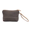 Myra Bag Floret Upcycled Canvas & Cowhide Wristlet Pouch Bag