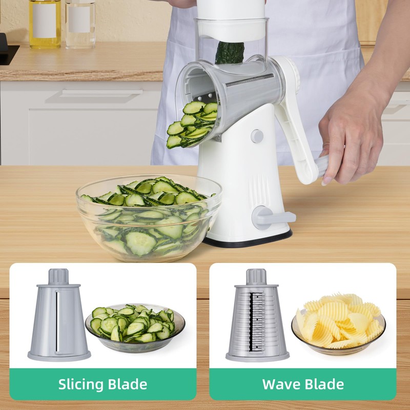REDPANT 5 in 1 Rotary Cheese Grater, Manual Hand Crank