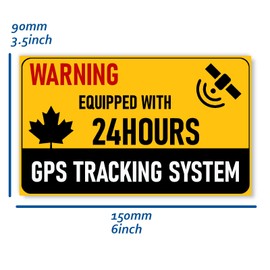 5 PCS Gps Tracker 24 Hours Tracking Sign,Alarm Anti-theft Sticker,6x3.5 In Gps Decal,Large Banner Decor For Bike Car Bumper