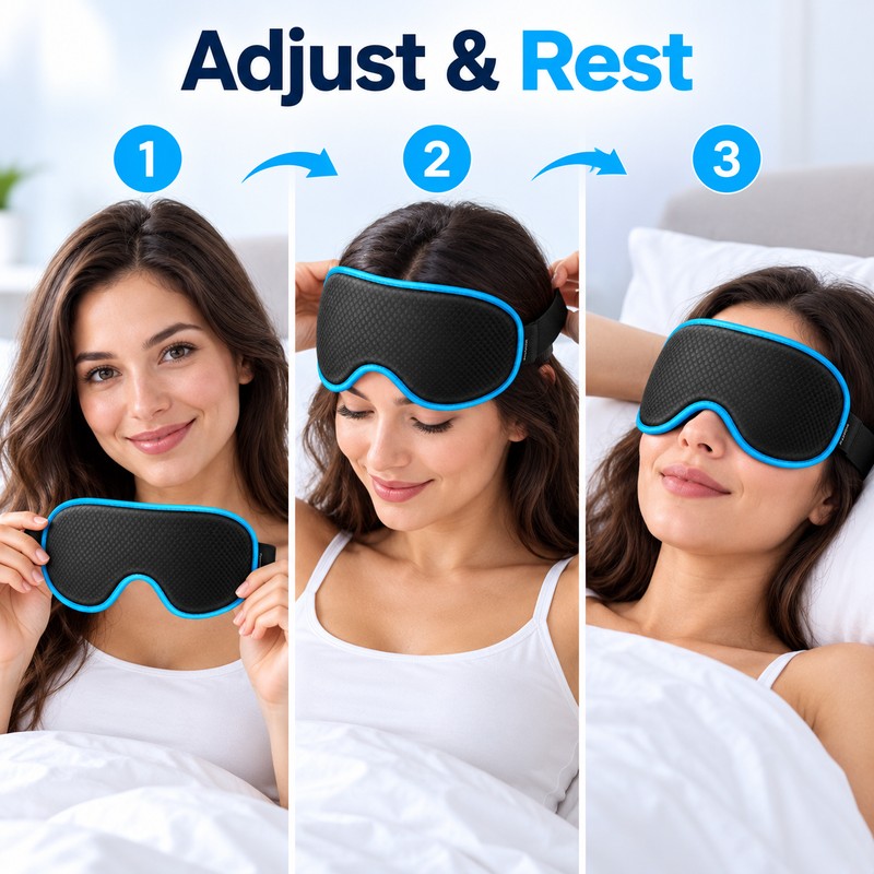 3D Blackout Sleep Eye Mask for Women & Men, Contoured