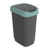 Rotho Twist Bin 25 L with Lid, Plastic, Turquoise/Charcoal