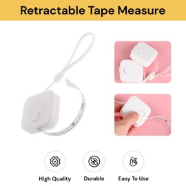 EZONEDEAL Soft Tape Measure, 60 inch/1.5m, Push Button Tape, Body Measuring Retractable for Sewing Double-Sided Tailor Sewing Craft Cloth Ruler, for People on Diet