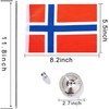 WXTWK 2 Pack Norway Flag Norwegian Desk Flag Small Mini