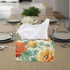 YUVAMAGIMO Flower Pattern Leather Tissue Box Cover Practical Modern Square