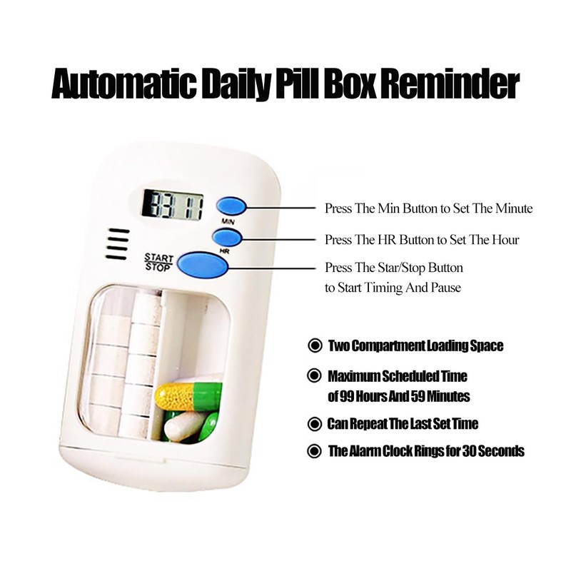 Electronic Timed Pill Dispensers,Digital Pill Organizer,Automatic Daily Pill Box Reminder
