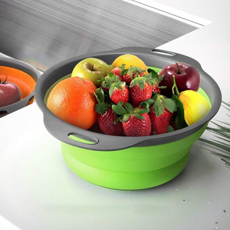 QiMH Collapsible Colander and Strainer Set of 4, 2 PC