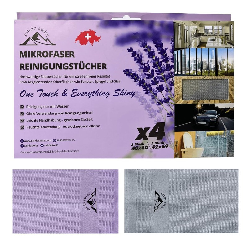 Salida Swiss Microfibre Cloth Set (4 Pack) - The Original