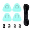 4 Pack Stainless Steel D-Ring Triangle Patch with 2.5m Black