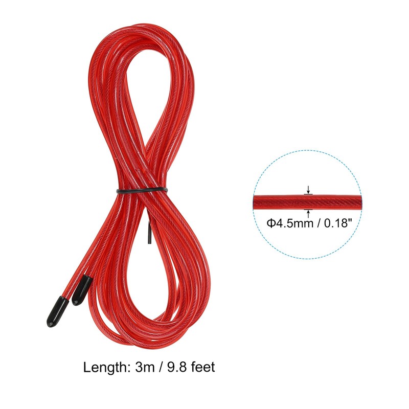PATIKIL 10Ft Speed Jump Rope Replacement Cable, 2 Pack 4.5mm
