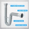 Cinsda Flexible Sink Drain Pipe, 1-1/2 P-trap with Adapter, Expandable
