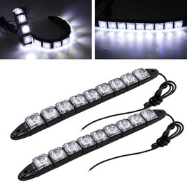 1 Pair Univeral 12V Daytime Running Light 9LED Flexible Car Daytime Running Light Strip Fog Lamp Waterproof Daylight Driving Lights for Car Truck Car