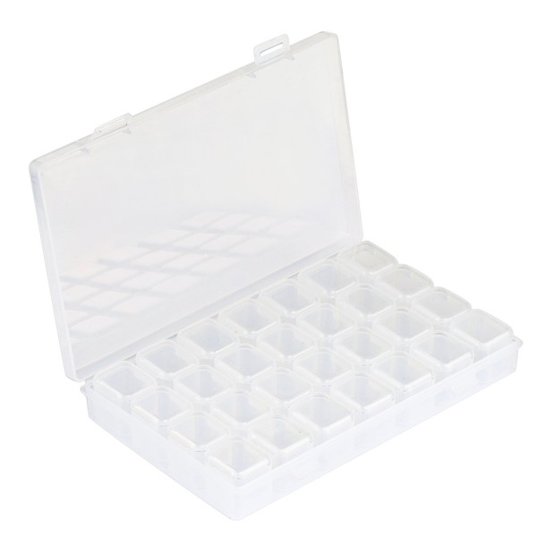 Naler 28-Fächer Plastik Sortierbox Transparent Schachtel Box Plastikschachtel für Aufbewahrung
