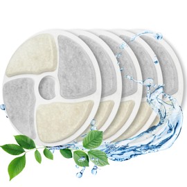 CANMAILK Cat Water Fountain,67oz/2L Half Stainless Steel Pet Water Fountain, Automatic Cat Water Dispenser, Cat Fountain with Dog Water Fountain, Ultra Quiet Pump with Filters (Filters)