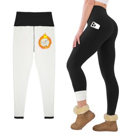 USAUPUP Fleece Lined Leggings for Women Buttery Soft High Waisted Tummy Control Winter Warm Legging Pants