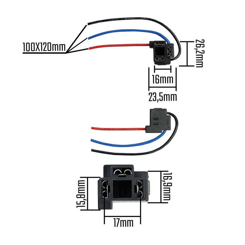 L & P Car Design 2 x H4 Lamps Socket