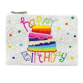 Emulily Happy Birthday Coin Purse Pouch Bead Happy Birthday Coin Purse Coin Purse,