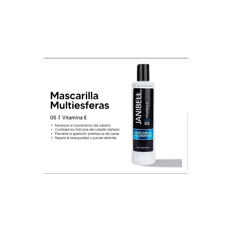 Janibell Mascarilla Multiesferas Viamina E Para Cabello Janibell 250ml