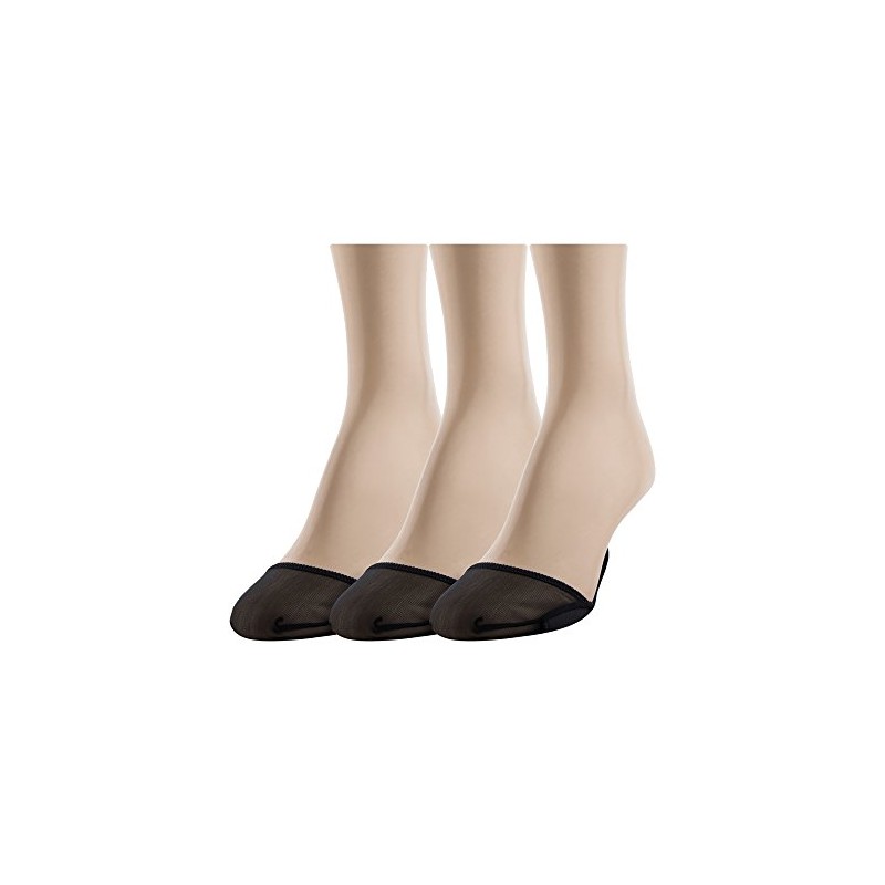 GOLDTOE Women's Little Black Sock Non-Slip Short Padded Liner, 3-Pairs,