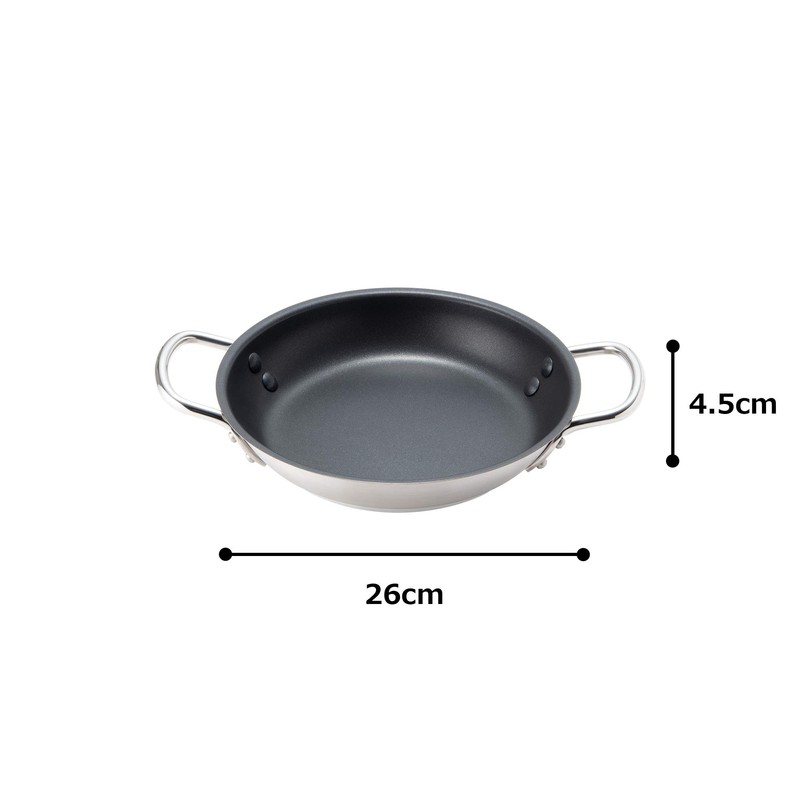 遠藤商事 業務用 ムラノ インダクションテフロンセレクト オムレツパン 24cm IH対応 18-8ステンレス/内面テフロン加工 AOM0602