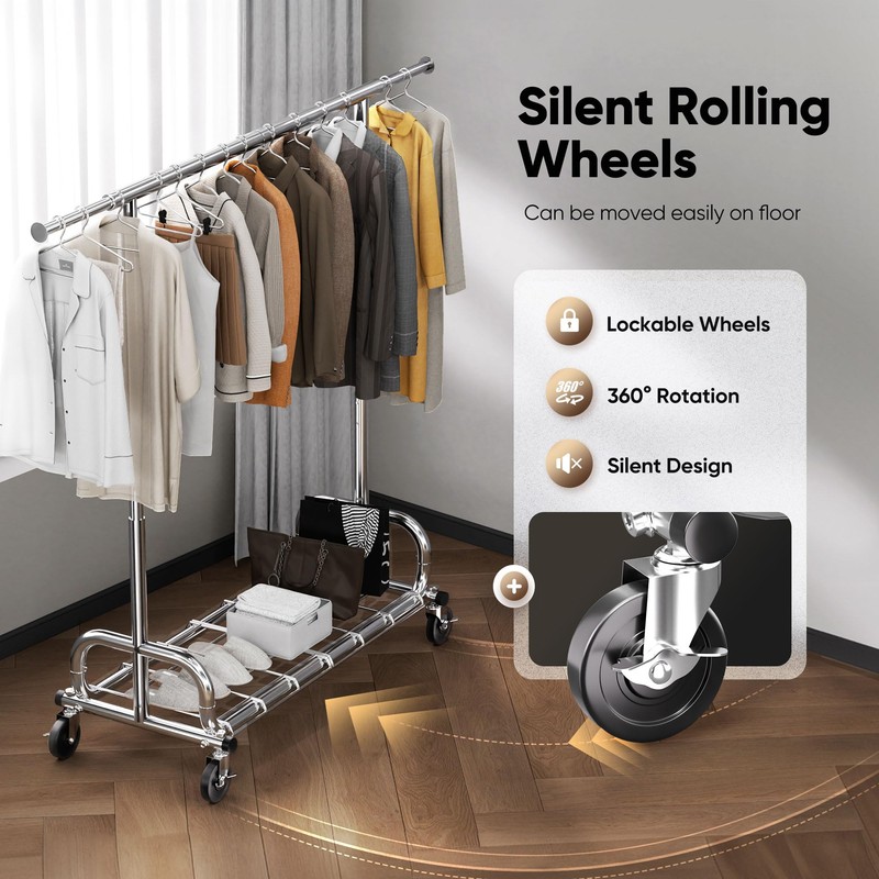 HOKEEPER Clothes Rack with Cover Clothing Racks for Hanging Clothes