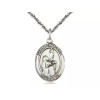 St Bernadette Medal 1" High Sterling Medal on a 20''