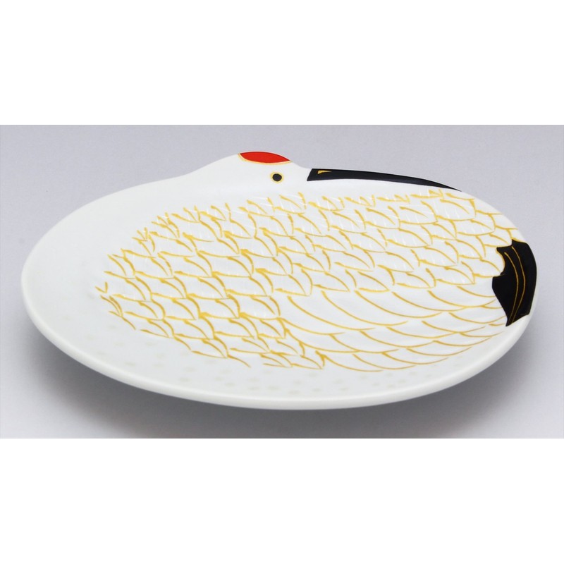 Arita Pottery 96782 Koraku Kiln Plate, Plate, Crane Shape, Small
