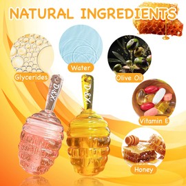 Leogony 4pcs Clear Lip Gloss Sets for Teenage Girls Women, 2 Honey Moisturizing Lip Oil Sets and 2 Lip Masks, Cute Lip Balm for Kawaii Makeup
