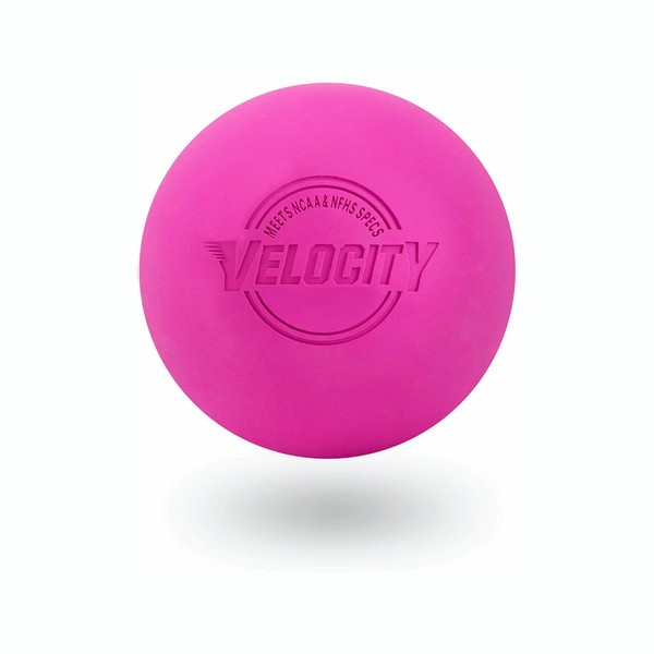 Velocity Lacrosse Balls - Official NFHS, SEI, and College Approved Size - Meets NOCSAE Standard - Approved Competition Colors - Pink, 18 Pack