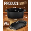 Oval Dutch Oven for Bread Baking, 3.6qt, Black, Up To