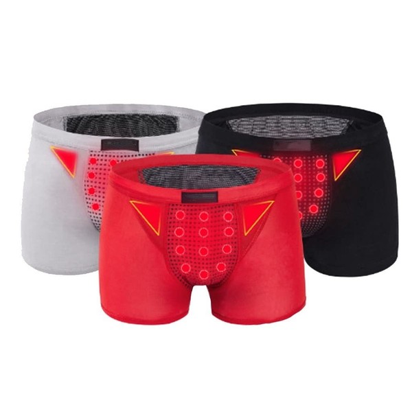 XSION Caleçons Pour Hommes Thérapie Magnétique Soins De Santé Sous-vêtements D'agrandissement Pantalon Intérieur Doux Et Respirant (3 Pack) (Color : 3colors, Size : 3XL)