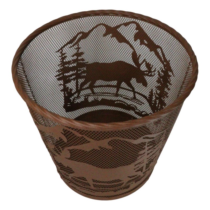 Ebros GIft Rustic Deer Moose By Pine Forest Mountains Metal