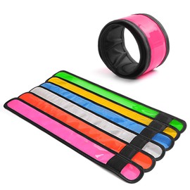 LOBKIN Safety Bracelets, LED Slap Armband Kids Camping Walking at Night Safe LED Light Wrist Light Reflective Belt, Magic Band Running Lights for Runners