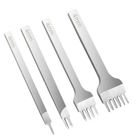 Leather Stitching Punch Set - 4X Leather Craft Punch Prong Tool Set,Steel Puncher Leathercraft Supplies for Studio Home Traveling Use