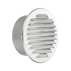 PATIKIL 4 Inch Aluminum Universal Louvered Vent Cover Round Louver Grille Ducting Air Vent Cover Wire Screen Mesh Soffit Wall Outlet for Ceiling Floor HVAC Ventilation