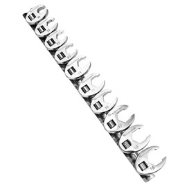 SPEEDWOX 10-Piece 3/8-Inch Drive Crowfoot Wrench Set Flare Nut Wrench Set Metric 10-19mm Open End Wrenches Sets 6 Point Flare Nut Crowfoot Wrenches Design With Storage Rail for Nut Removal
