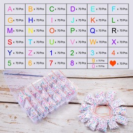 2590 Piece Letter Beads Set, Letter Beads A to Z, Beads Set with Heart Beads and Number 0 to 9, Craft Beads Set with Art Fishing Line for Jewellery Making, Colourful